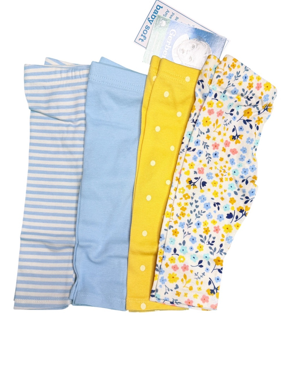 Gerber Cotton Leggings Set of 4 Infant Size 0-3 Months